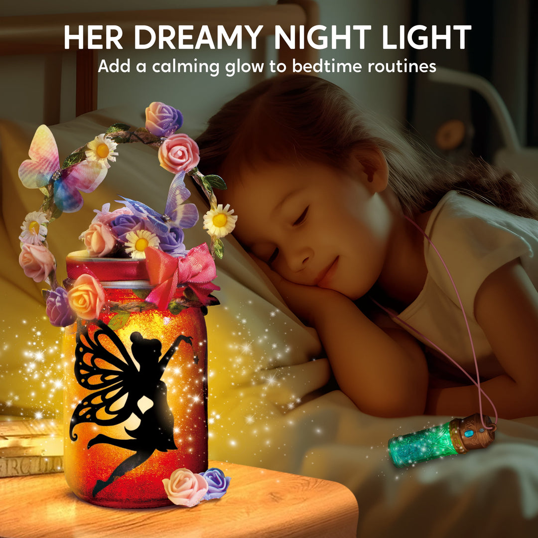 Fairy DIY Night Light Lantern Craft Kit, Christmas Birthday Gift for Girl Ages 6 Up