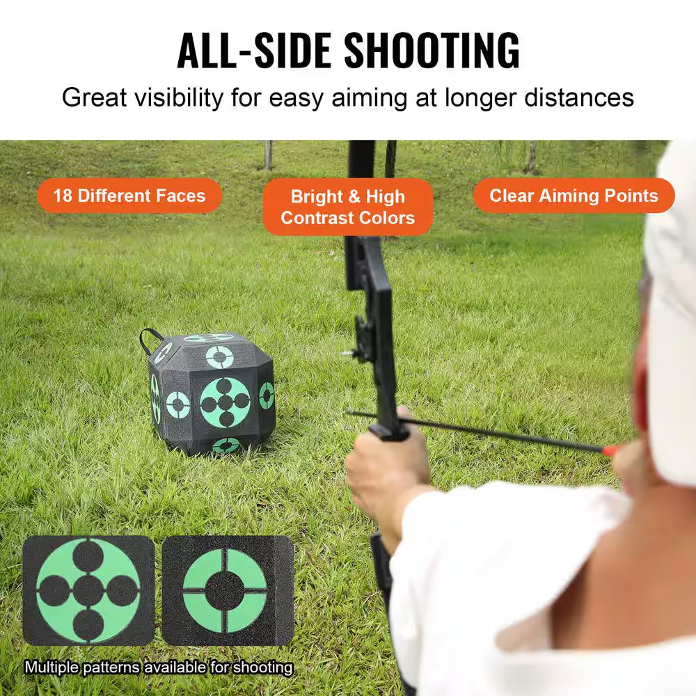 15 In. X 15 In. All-Side Shotting Archery Arrow Target Archery Target Outdoor Portable Archery Target with Carry Handle