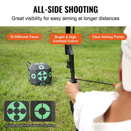 15 In. X 15 In. All-Side Shotting Archery Arrow Target Archery Target Outdoor Portable Archery Target with Carry Handle