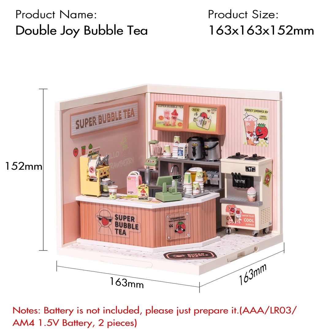 DIY Miniature Dollhouse Building Model Kit Super Creator Store Series Plastic Birthday Gift for Girls (6 Kits)