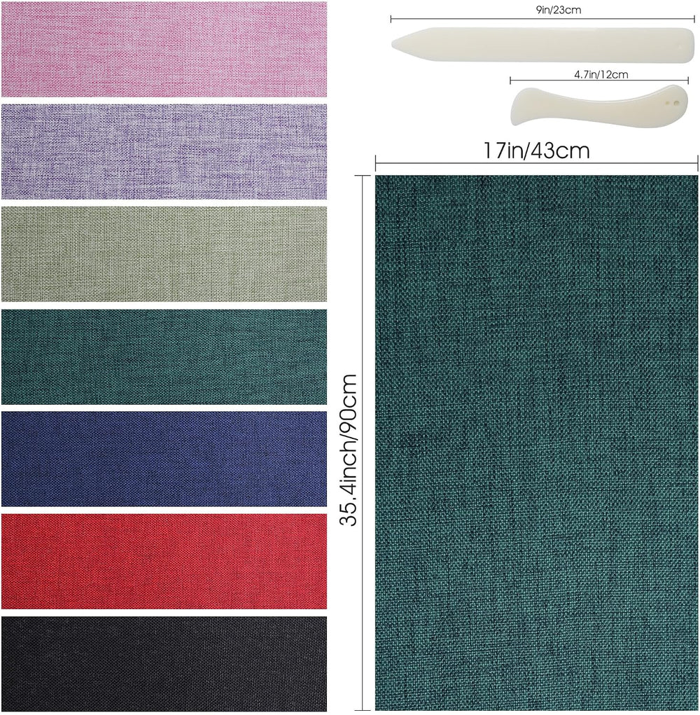 7 Colors Book Cloth for Book Binding 17X35.4 Inches Fabric Surface Paper Backed Book Binding Materials for Adult DIY Book Album Cover Scrapbooking Craft Supplies Home