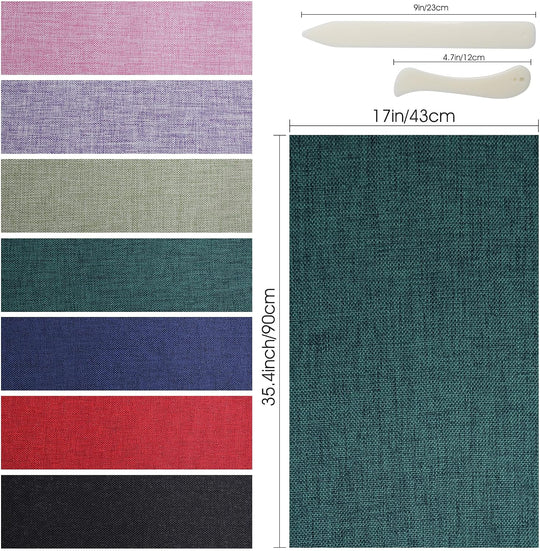 7 Colors Book Cloth for Book Binding 17X35.4 Inches Fabric Surface Paper Backed Book Binding Materials for Adult DIY Book Album Cover Scrapbooking Craft Supplies Home