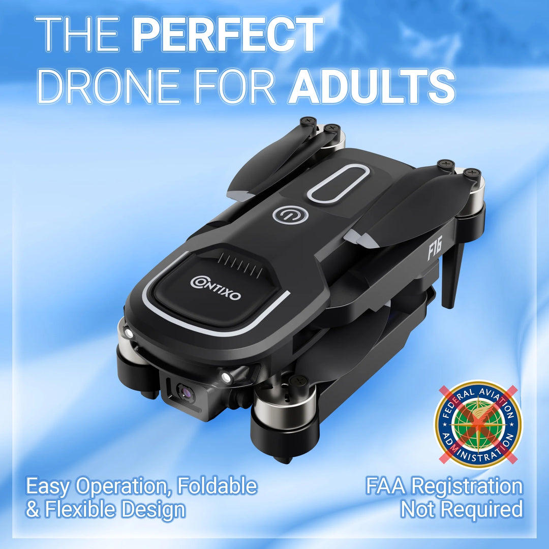 F16 Stunt Drones for Adults and Kids with 1080P Camera &amp; Brushless Motor, 17-Minute Flight Time, Graphite