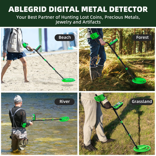 Metal Detector for Adults and Kids Rechargeable, Professional Gold and Silver Detector with LCD Display, High Accuracy Waterproof Pinpoint 5 Modes, Advanced DSP Chip 10" Coil, GC1030