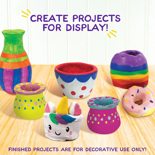 My Very Own Toy Pottery Wheel Kit with Terracotta Clay, Kids Pottery Craft Set, Ages 6+, Holiday Gift for Creative Play