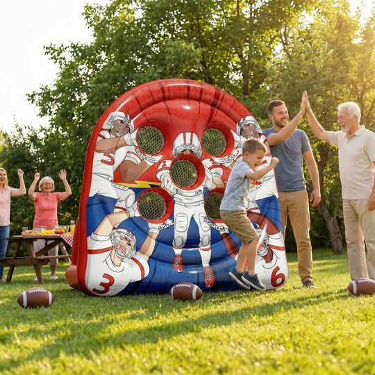6FT Giant Inflatable Football Target Toss Game - Fun Indoor &amp; Outdoor Yard Games for Kids &amp; Adults, Football Party Throwing Games, Carnival Games, Camping &amp; Tailgate Lawn Activities