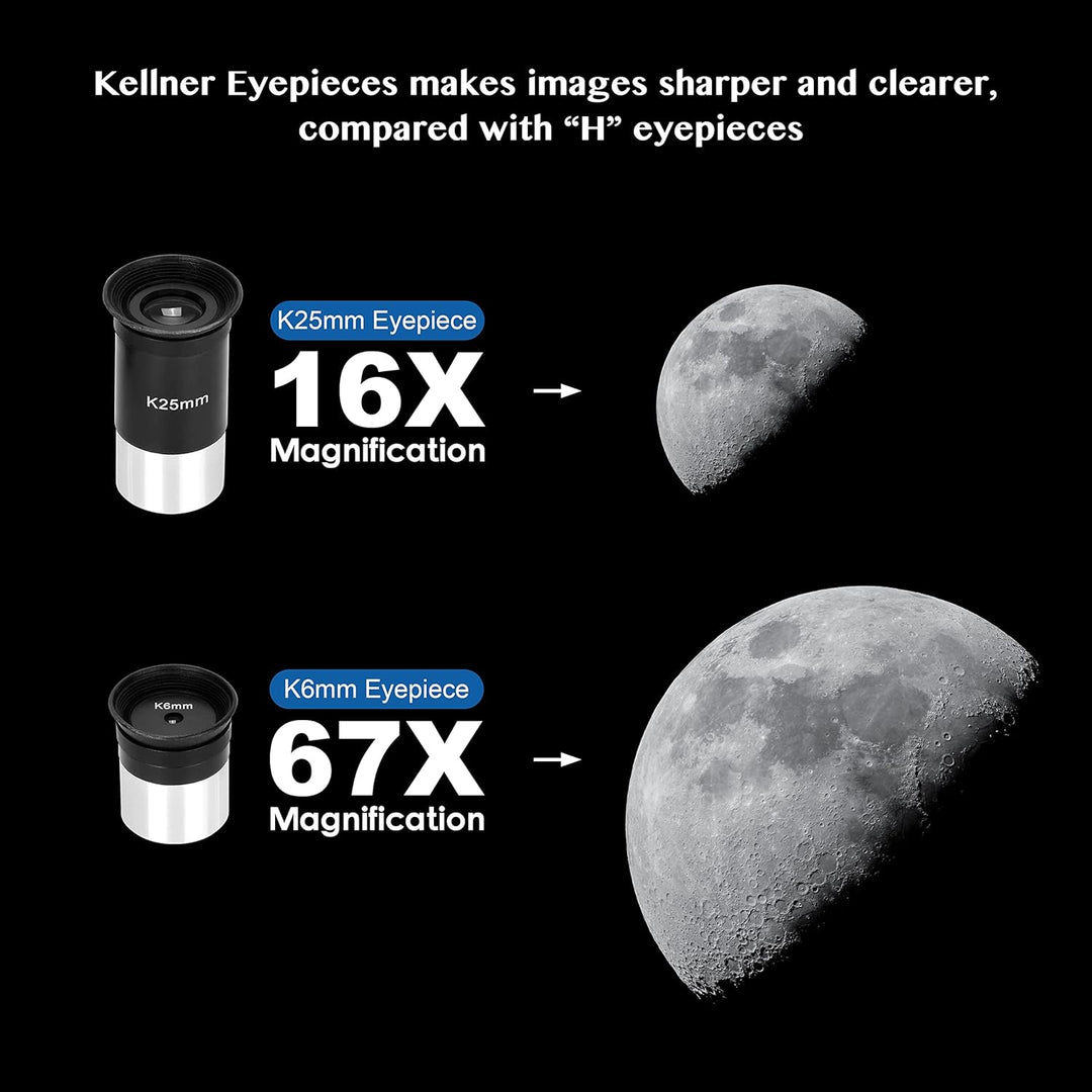 AOMEKIE 40070 Telescopes for Astronomy Beginners and Adults 70Mm Astronomical Telescopes with Adjustable Tripod K6 and K25 Eyepieces,Phone Adapter