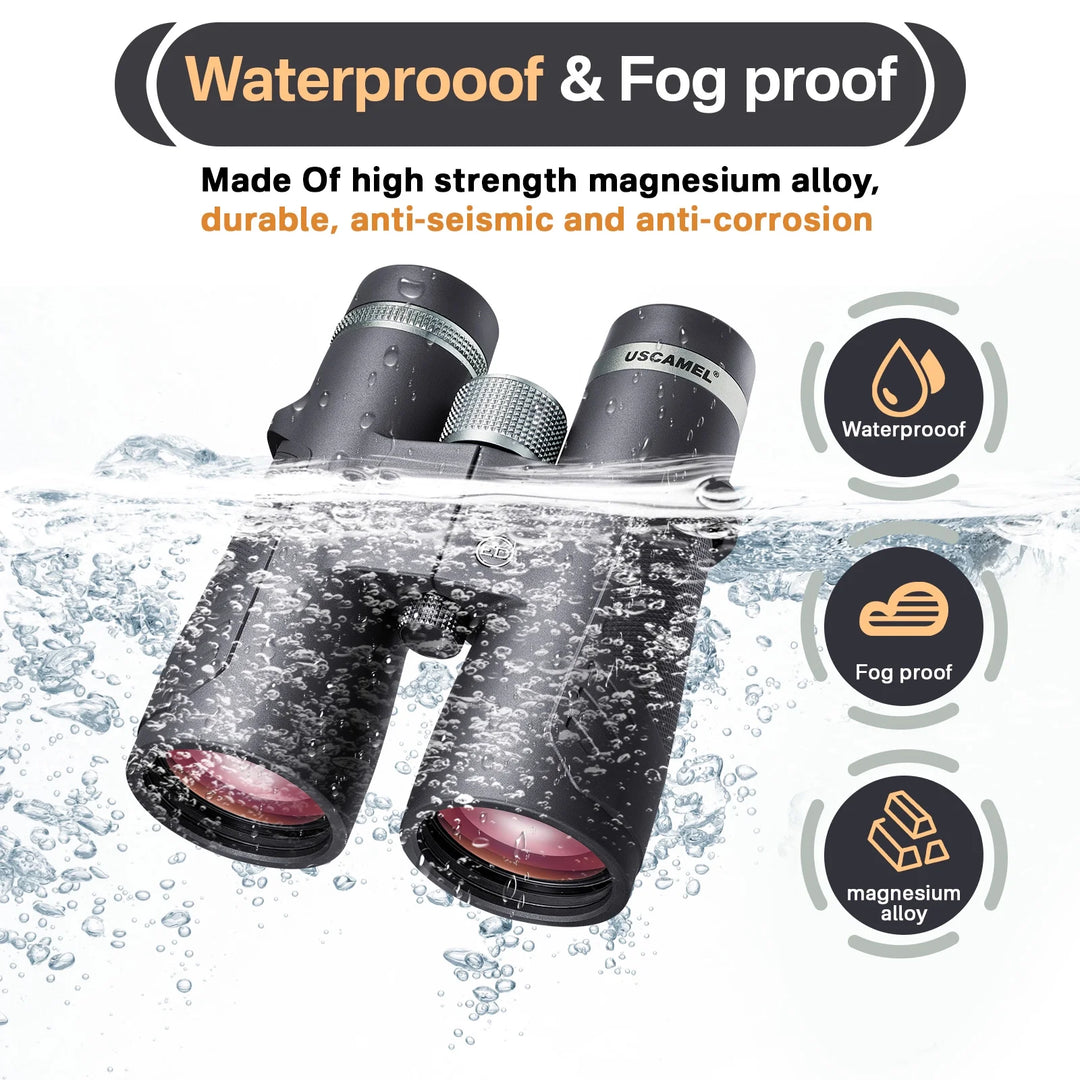 12X50 ED Binoculars for Adults, Pro Binoculars Roof BAK4 Prism FMC ED Glass Waterproof Fog-Proof, W/Gift Box, Binoculars for Bird Watching, Hunting, Black