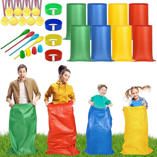 29 Pcs Potato Sack Race Bags, 3 Legged Race Bands, Summer Toys Outdoor Games for Kids &amp; Family