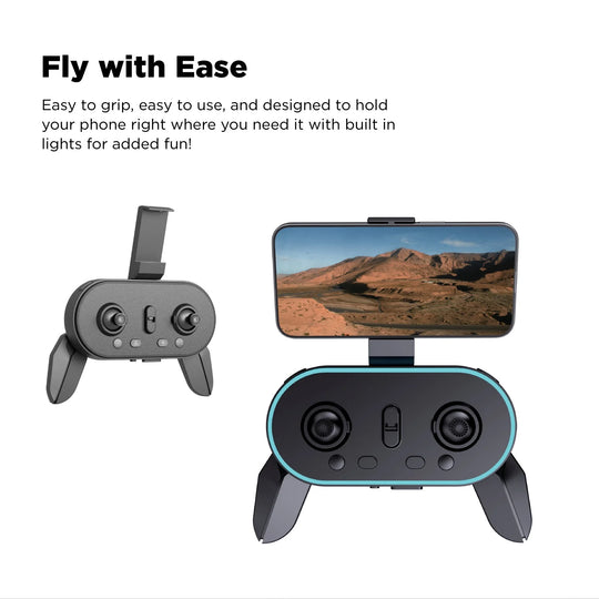 Skyhornet Foldable RC Drone with 720P HD Camera, Wifi FPV Live Video, 3 Speed Modes, Auto Takeoff &amp; Landing, 11 Minutes Flight Time, Remote Control Quadcopter Toy for Kids &amp; Beginners, White