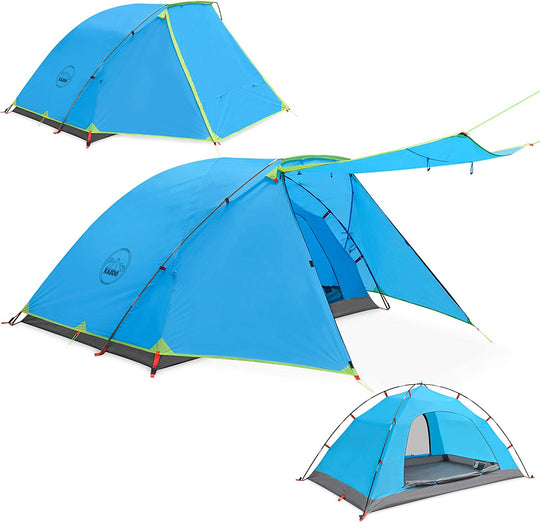 KAZOO 2／4 Person Camping Tent Outdoor Waterproof Family Large Tents 2/4 People Easy Setup Tent with Porch Double Layer | Outdoor, Waterproof, Family, Large, Tents, Easy Setup, with Porch, Double Layer