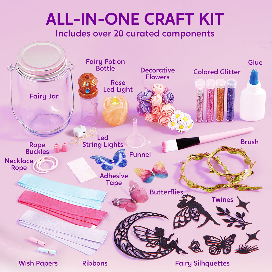 Fairy DIY Night Light Lantern Craft Kit, Christmas Birthday Gift for Girl Ages 6 Up