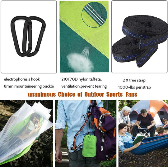 Camping Hammock with Mosquito Net and Rain Fly - Travel Hammock Bug Net - Hammock Tent for Outdoor Hiking Backpacking Travel Camping Accessories and Camping Gear…
