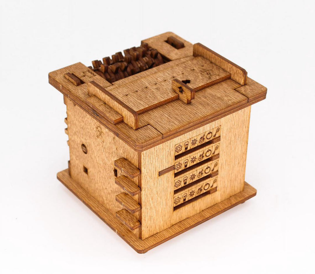 Iadventure Brain Teaser Cat Wooden 3D Puzzle Box for Ages 14+