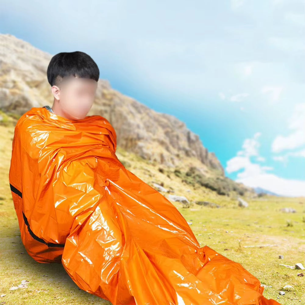 2/3/6Pcs Emergency Blanket Waterproof Survival Sleeping Bag Portable Thermal Sleeping Bag for Camping Hiking Outdoor Adventure