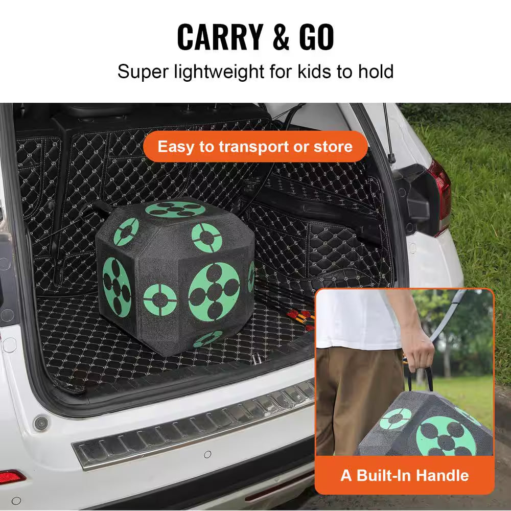 15 In. X 15 In. All-Side Shotting Archery Arrow Target Archery Target Outdoor Portable Archery Target with Carry Handle