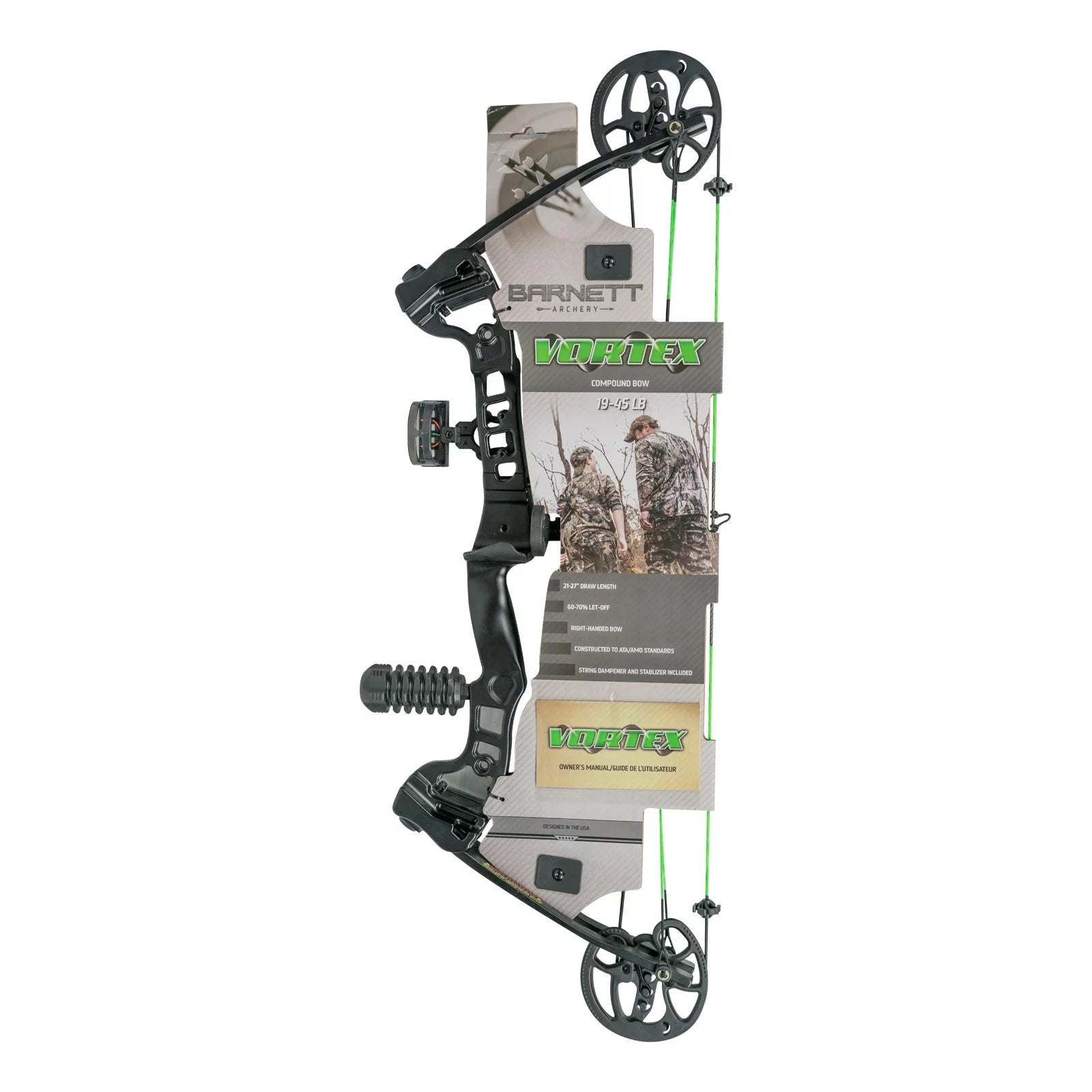 Outdoors Black Youth Vortex Compound Bow Right Handed, 19-45Lb Draw, 21-27" Draw Length