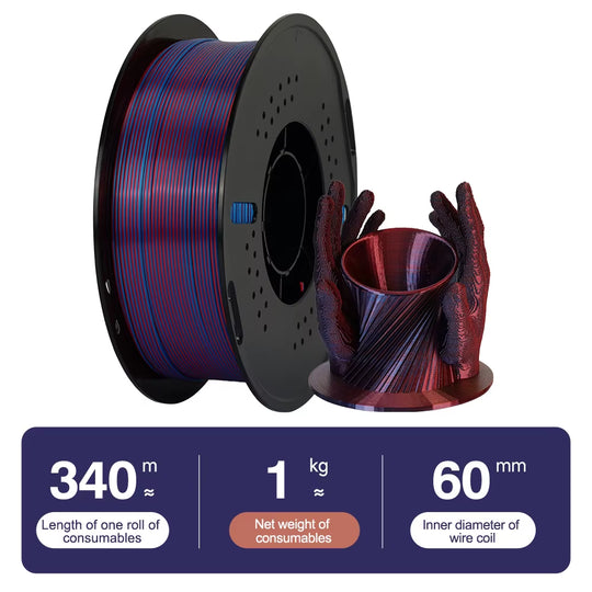 Silk Dual-Color PLA Filament 3D Printer 1.75Mm 11/22 Lbs Silk PLA Filament Plastic Materials 3D Printing Special Color