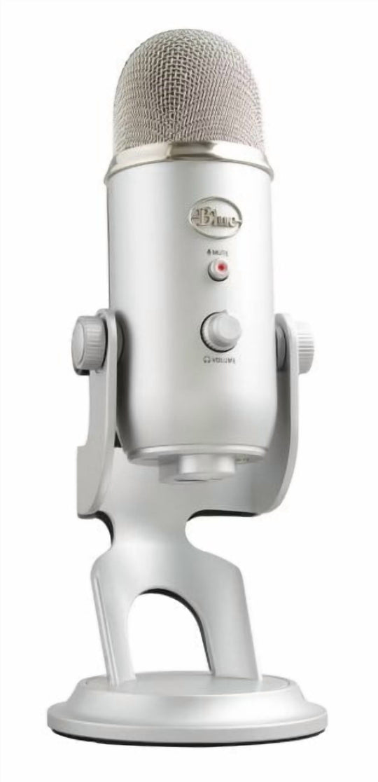 Blue Yeti USB Microphone for PC, Mac, Gaming, Recording, Streaming, Podcasting, Plug and Play, Silver