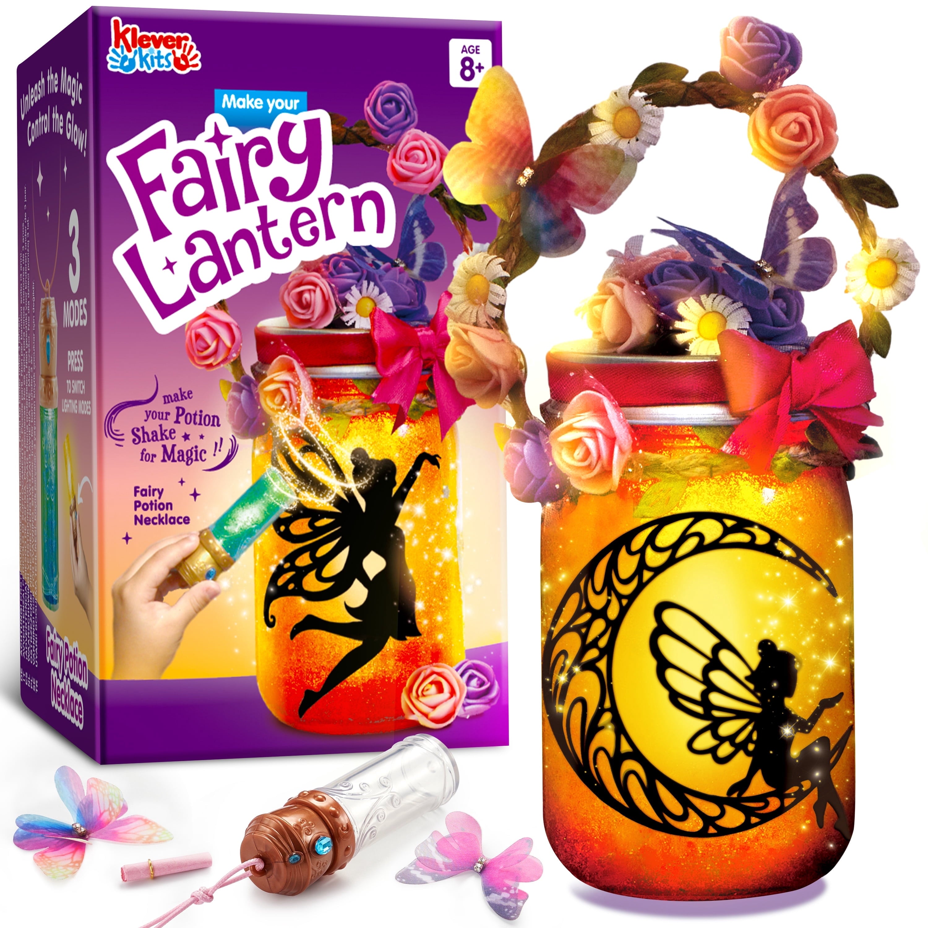 Fairy DIY Night Light Lantern Craft Kit, Christmas Birthday Gift for Girl Ages 6 Up