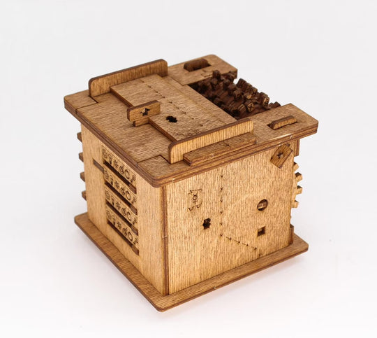 Iadventure Brain Teaser Cat Wooden 3D Puzzle Box for Ages 14+