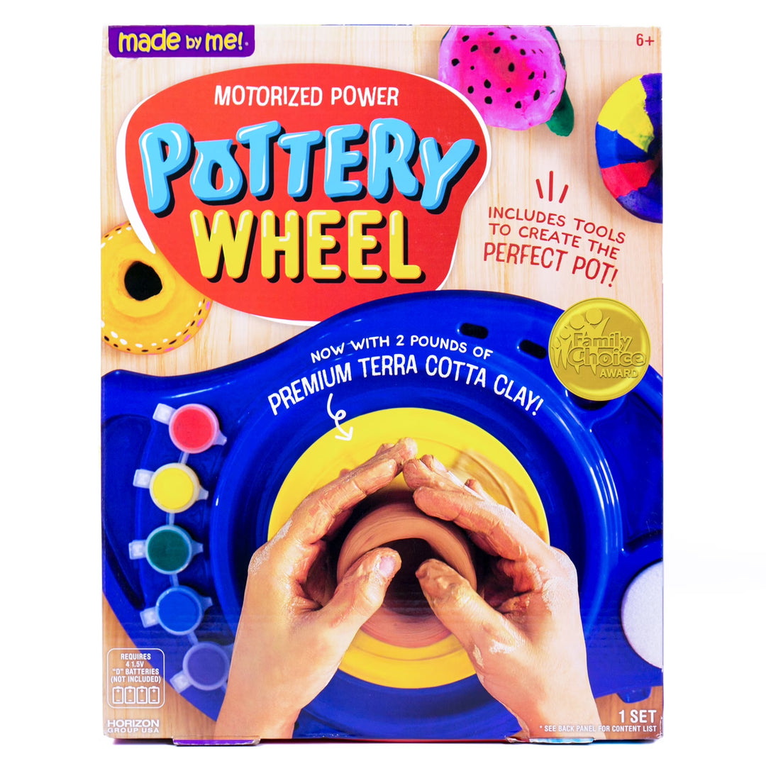 My Very Own Toy Pottery Wheel Kit with Terracotta Clay, Kids Pottery Craft Set, Ages 6+, Holiday Gift for Creative Play