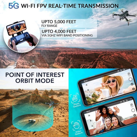 F35 GPS Drones for Adults with Camera, 4K Drone with 2-Axis Gimbal, Brushless Motor, Includes Carrying Case, Gray