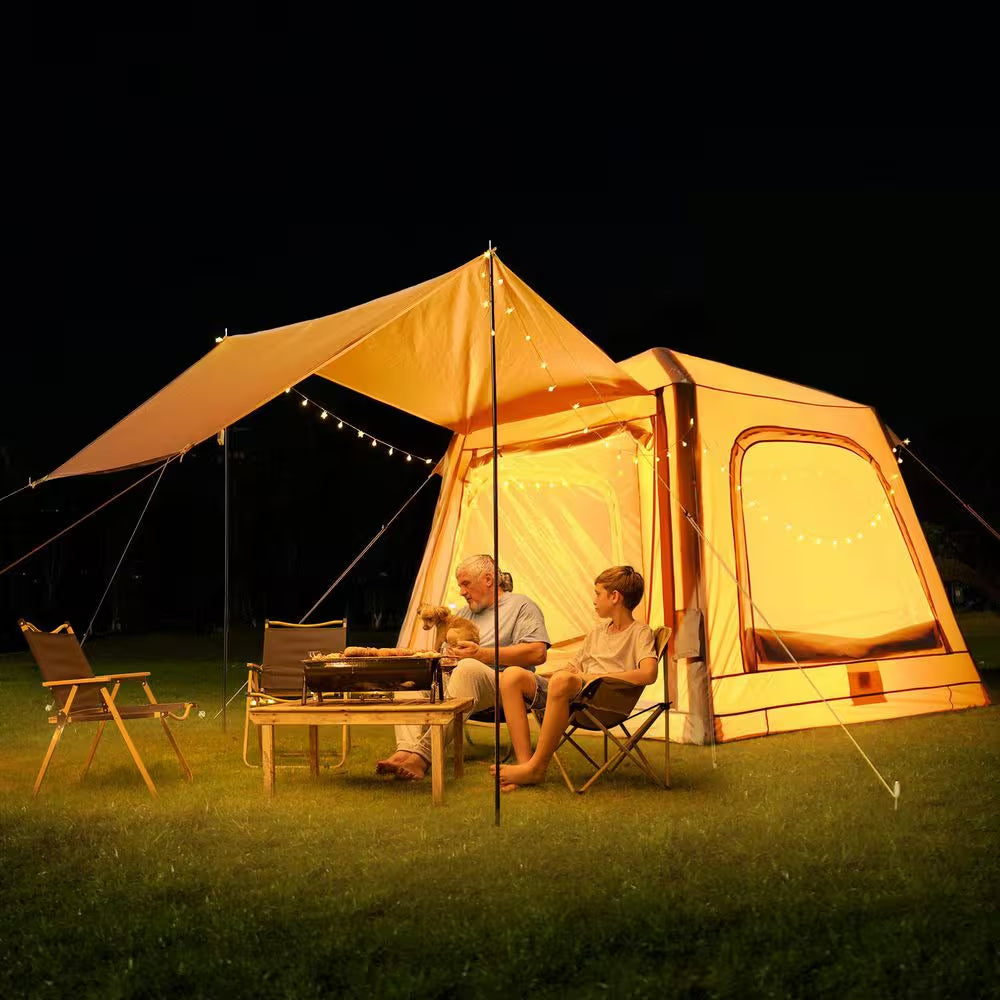 Inflatable Tents for Camping 2-4 Person Blow up Tent with Hand Pump Waterproof Oxford Air Glamping Tents for Camping