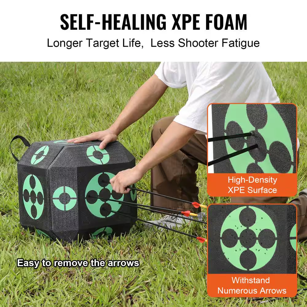 15 In. X 15 In. All-Side Shotting Archery Arrow Target Archery Target Outdoor Portable Archery Target with Carry Handle