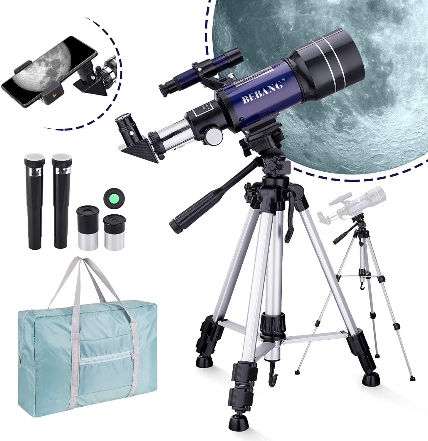 Telescopes for Kids Adults Beginners, 70MM Telescope for Astronomy, Refractor Telescopes with Tripod
