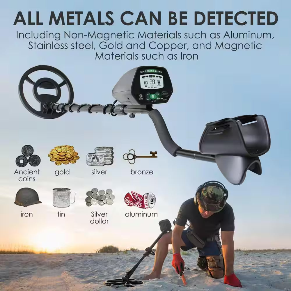 Metal Detector for Adult and Beginners,Gold Detectors W/10 In. Coil Pinpoint and Advanced DSP Chips W/Strong Memory Mode