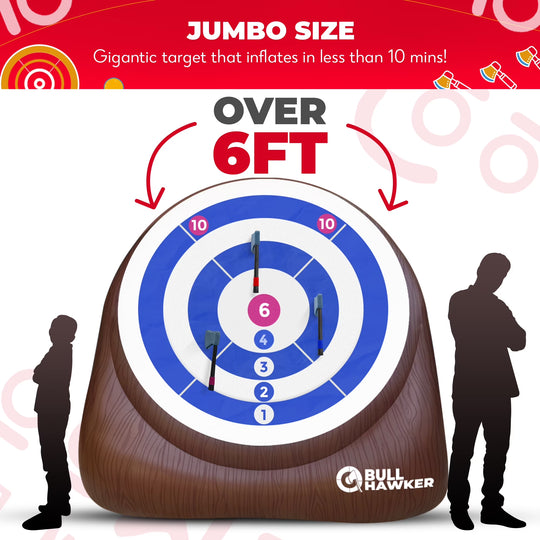 Games® - Bull Hawker™ | Giant Axe Darts (Over 6Ft Tall) W/ 15+ Games | Axe Throwing Game for Backyard W/Air Pump | Outdoor Games for Adults and Family | Carnival Games | Throwing Axe Yard Games