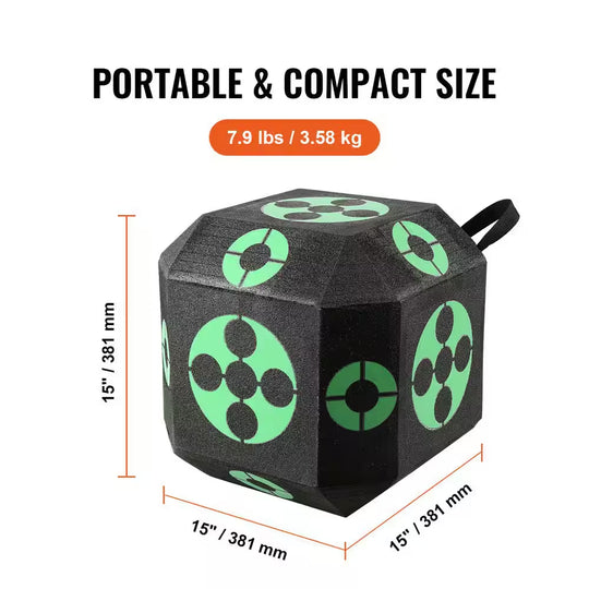 15 In. X 15 In. All-Side Shotting Archery Arrow Target Archery Target Outdoor Portable Archery Target with Carry Handle