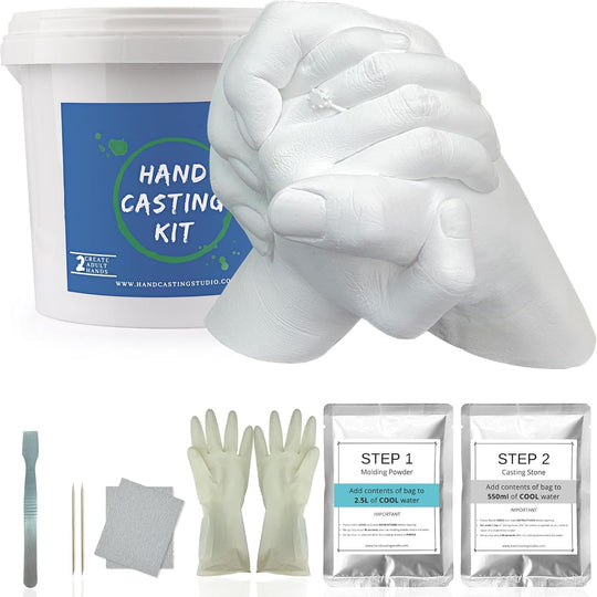 Hand Casting Kit Couples &amp; Keepsake Hand Mold Kit Couples for Holiday Activities, Molding Kits for Adults, Child, Wedding, Friends, Plaster Hand Mold Casting Kit by Godora