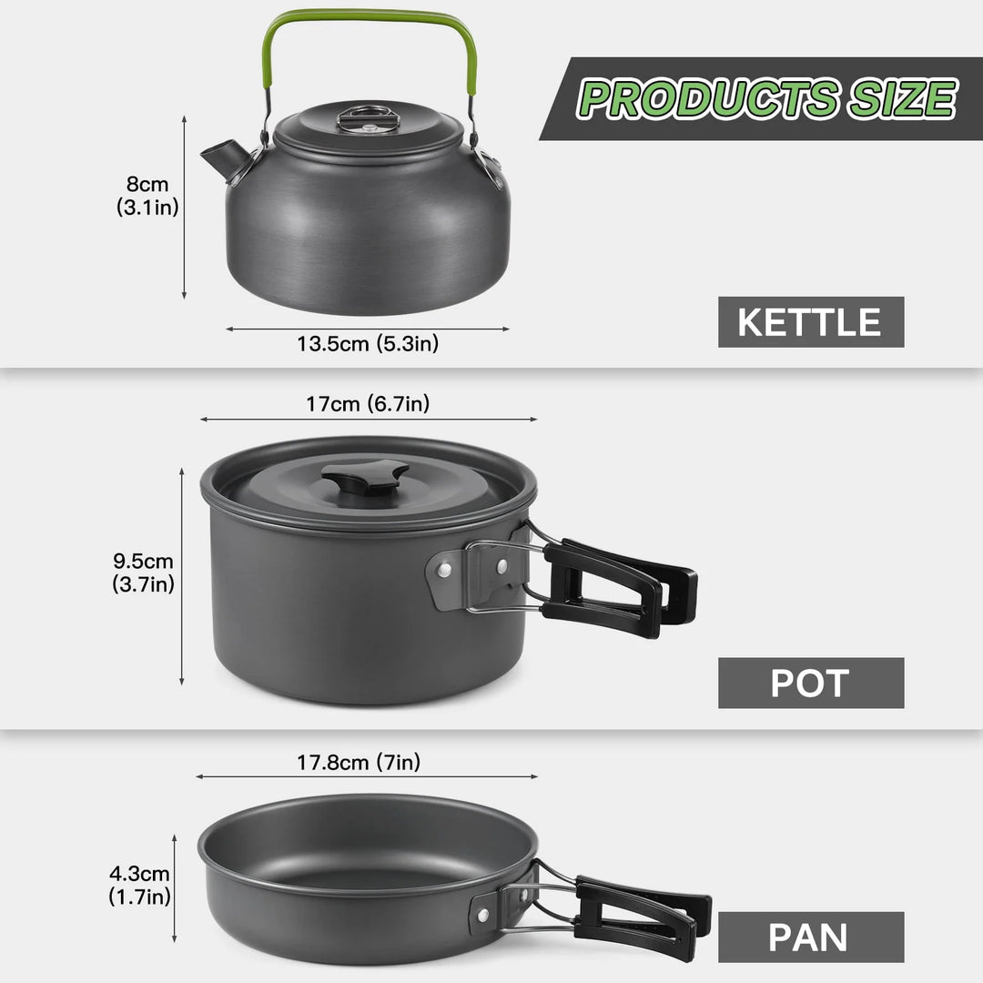 TOMSHOO 22Pcs Camping Cookware Mess Kit, Camping Pot and Pan Cooking Set Outdoor Camping Hiking Backpacking Cooking and Picnic