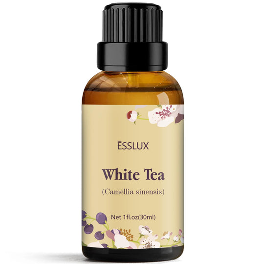 White Tea Essential Oil, ESSLUX Aromatherapy Essential Oils for Diffuser, Massage, Soap, Candle Making, Home Fragrance, 30 Ml