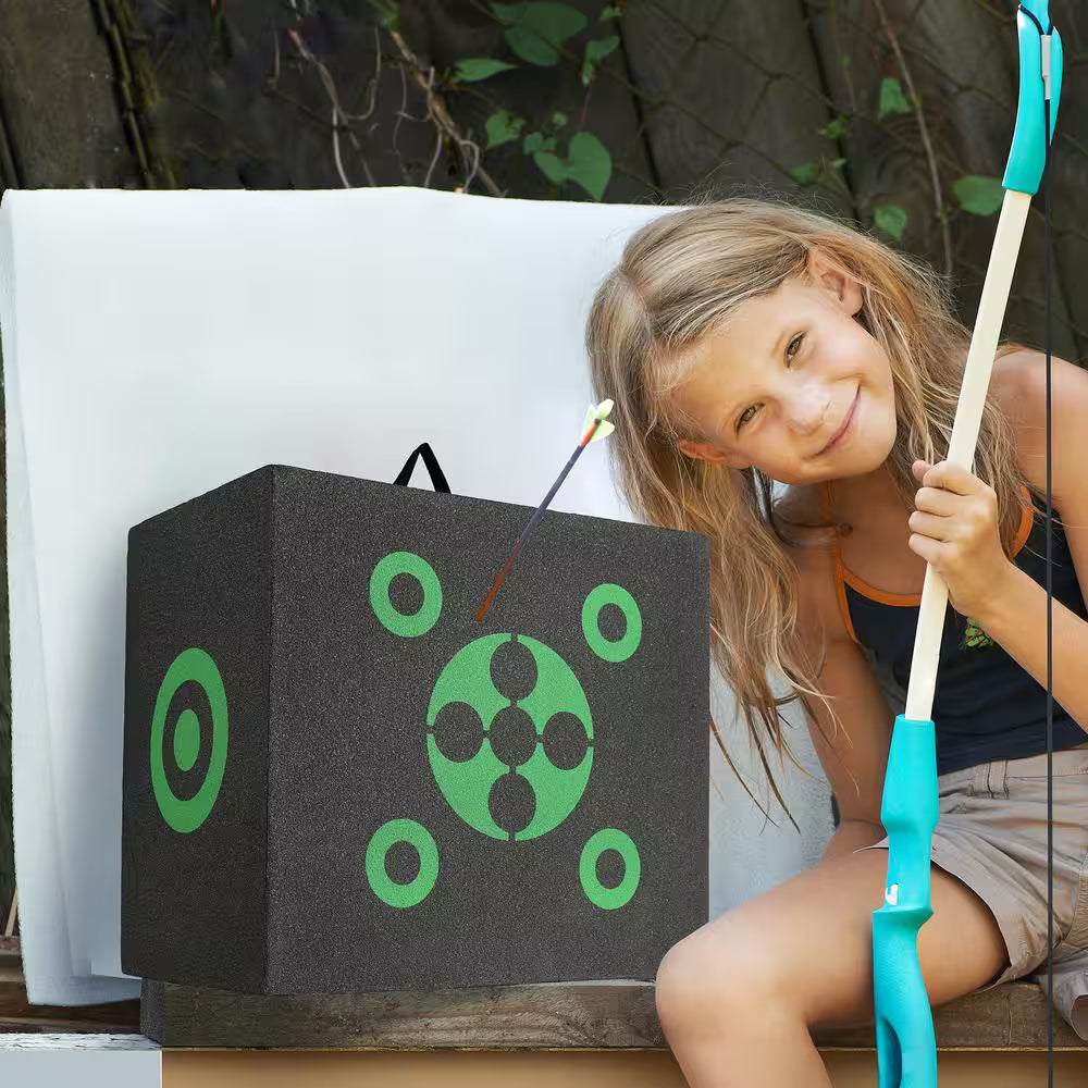 Archery Target, 16 X 18 In. All-Side Shotting Archery Arrow Target, Outdoor Portable Archery Target with Handle, Black