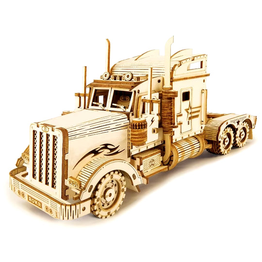 Rokr 3D Wooden Puzzle Montessori Toys Steam Train, Army Jeep, Heavy Truck Model Building Kits for Kids