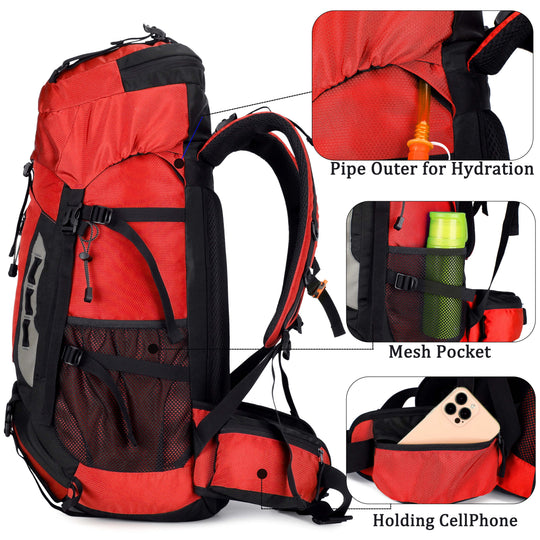 60L Travel Hiking Camping Backpack with Rain Cover,Backpack Water Resistant,Traveling Backpack for Men Women