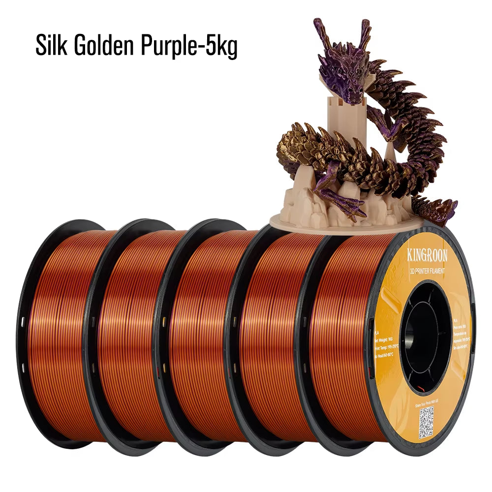 Silk Dual-Color PLA Filament 3D Printer 1.75Mm 11/22 Lbs Silk PLA Filament Plastic Materials 3D Printing Special Color