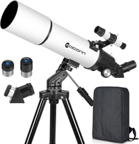 Telescopes for Adults Astronomy, 80Mm Aperture 600Mm Refractor Telescope for Kids & Beginners, Compact and Portable Travel Telescopio with Backpack