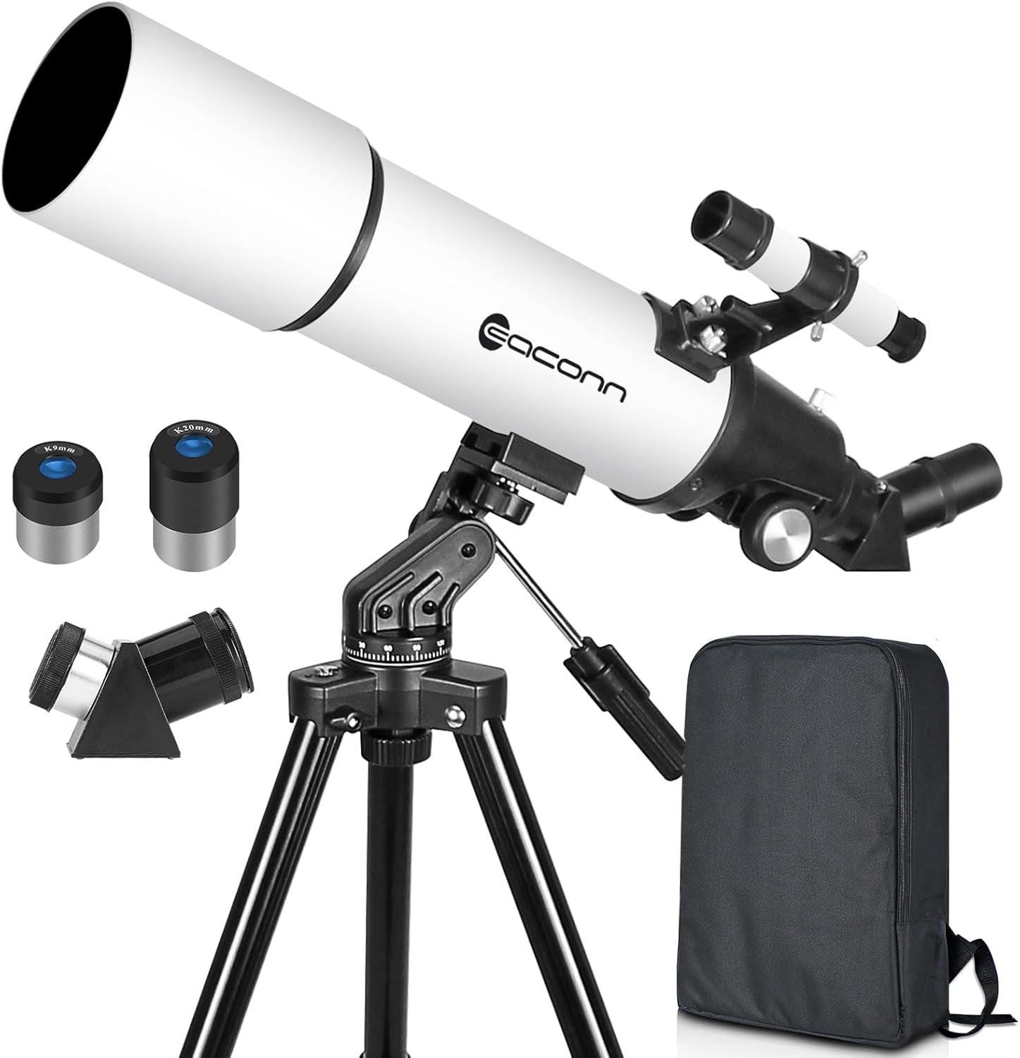Telescopes for Adults Astronomy, 80Mm Aperture 600Mm Refractor Telescope for Kids & Beginners, Compact and Portable Travel Telescopio with Backpack