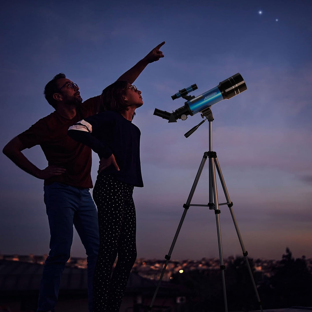 AOMEKIE 40070 Telescopes for Astronomy Beginners and Adults 70Mm Astronomical Telescopes with Adjustable Tripod K6 and K25 Eyepieces,Phone Adapter