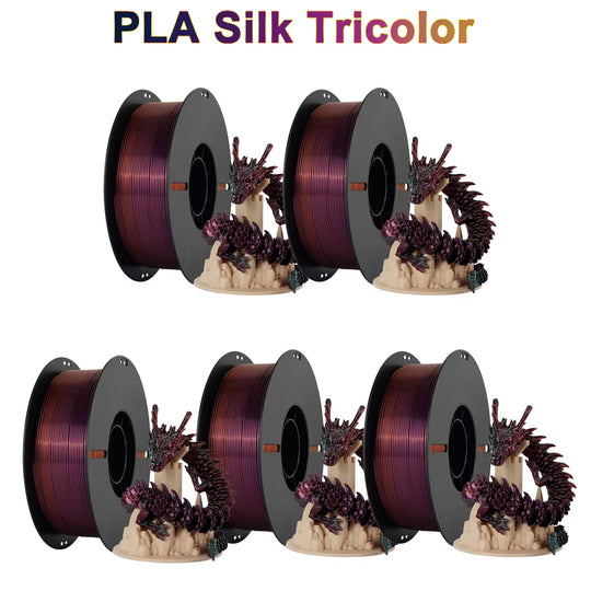 PLA Filament PLA Tricolor Silk 1.75Mm 3KG 4KG 5KG Multicolor Eco-Friendly 3D Printer Filament Fit Most FDM 3D Printers