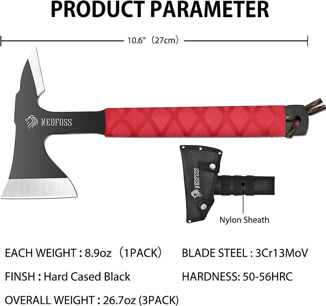 Throwing Axes and Tomahawks 10.6" Full Tang Throwing Axe Set Pack of 3
