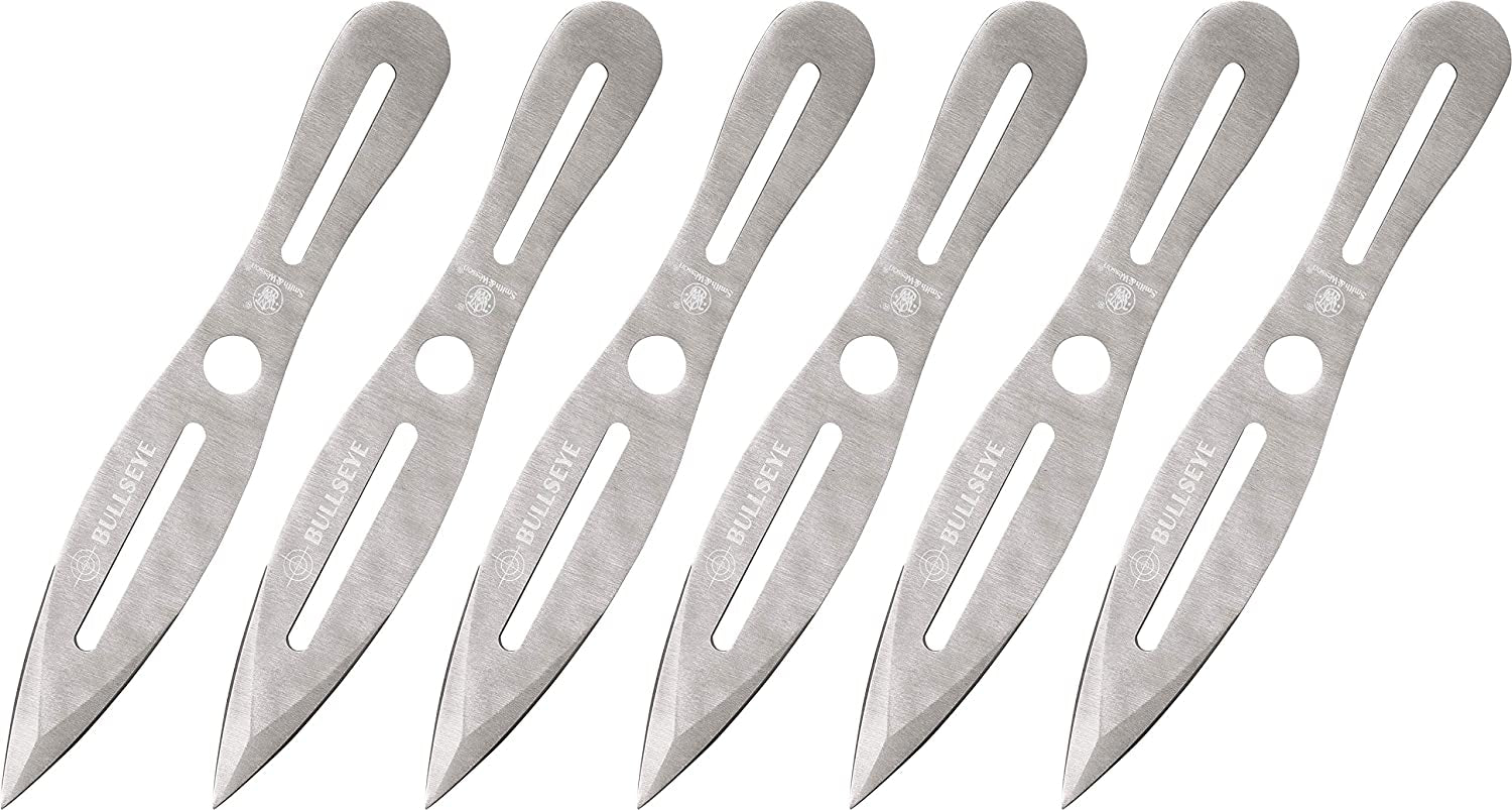Smith & Wesson Bullseye Throwing Products with Full Tang Stainless Steel Design and Protective Nylon Sheaths for Recreation and Competition