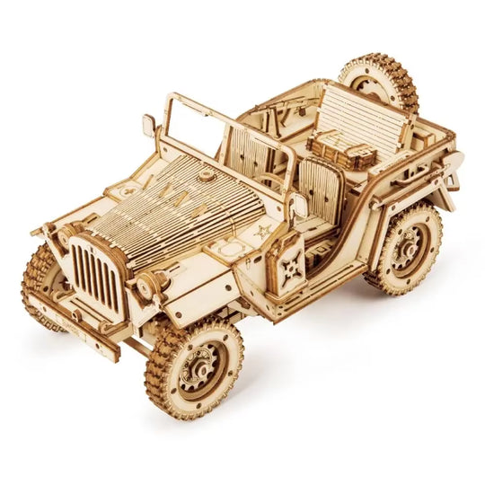 Rokr 3D Wooden Puzzle Montessori Toys Steam Train, Army Jeep, Heavy Truck Model Building Kits for Kids