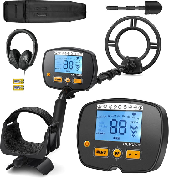 Upgraded Metal Detector for Adults Professional - High Accuracy Gold Finder with DSP Chip &amp; 10" IP68 Waterproof Search Coil, 12" Deep Detection and 60" Adjustable Length for Beach &amp; Yard