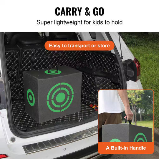 Archery Target, 16 X 18 In. All-Side Shotting Archery Arrow Target, Outdoor Portable Archery Target with Handle, Black