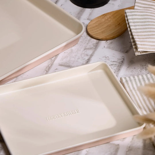 Nonstick Stackable Bakeware Set, 13-Pc Baking Set with Baking Sheets &amp; Pans, Pink